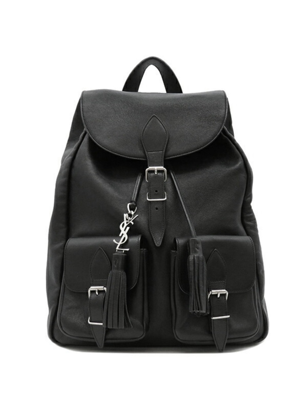 SAINT LAURENT Black Leather Festival Backpack Kate LouLou Jaime Icare 5 a 7